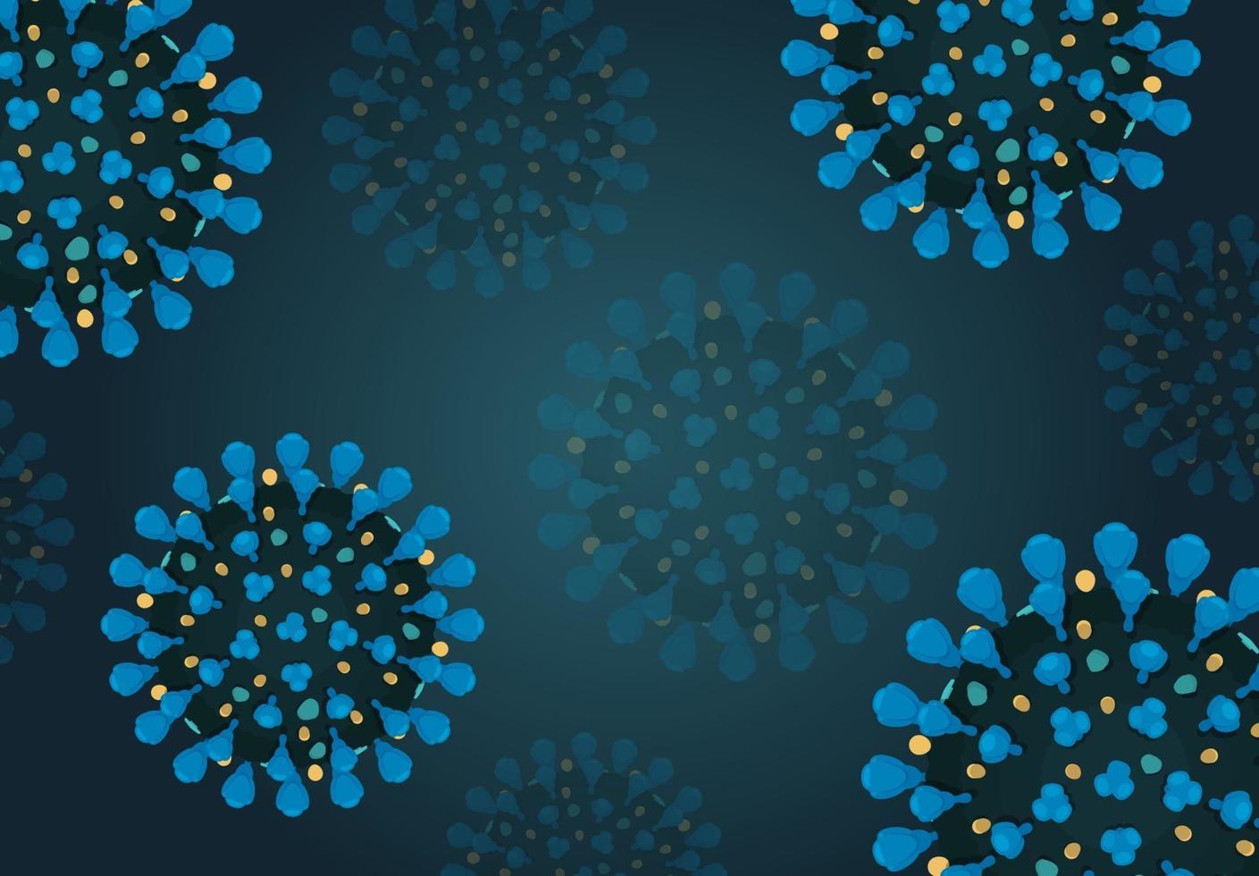 blauw coronavirus covid-19 vliegen in de lucht achtergrond vector