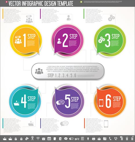 Vector infographic ontwerpsjabloon kleurrijke ontwerp