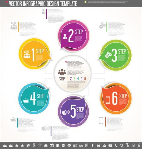 Vector infographic ontwerpsjabloon kleurrijke ontwerp