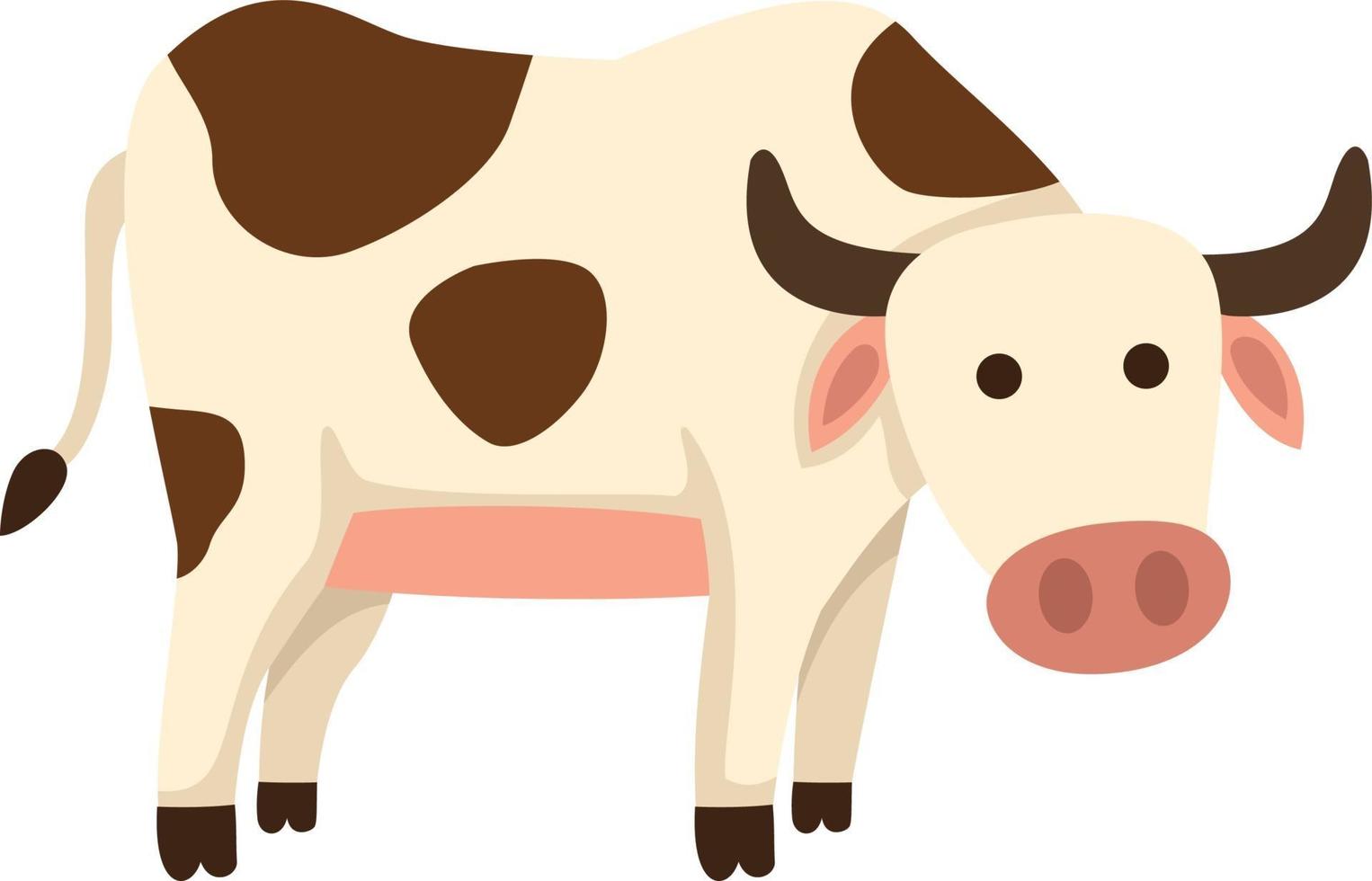 illustratie van geïsoleerde koe op witte achtergrond vector