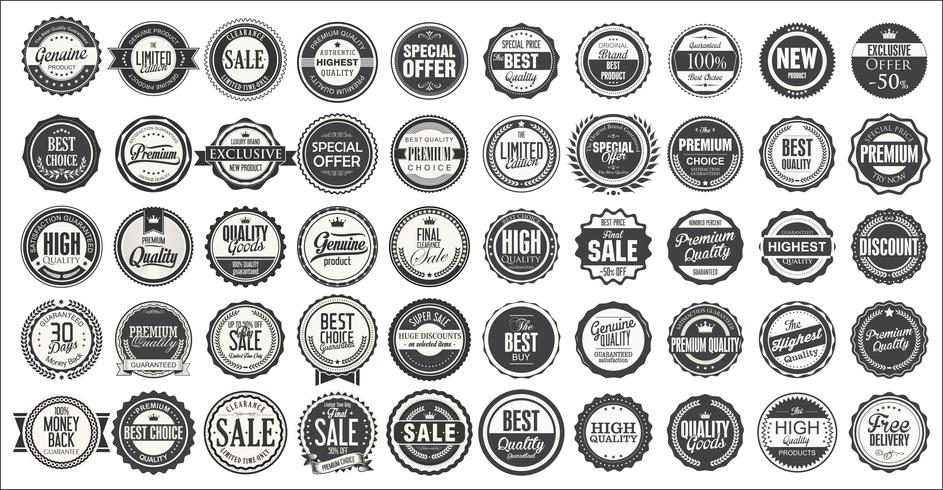 Retro vintage badges en labels-collectie vector