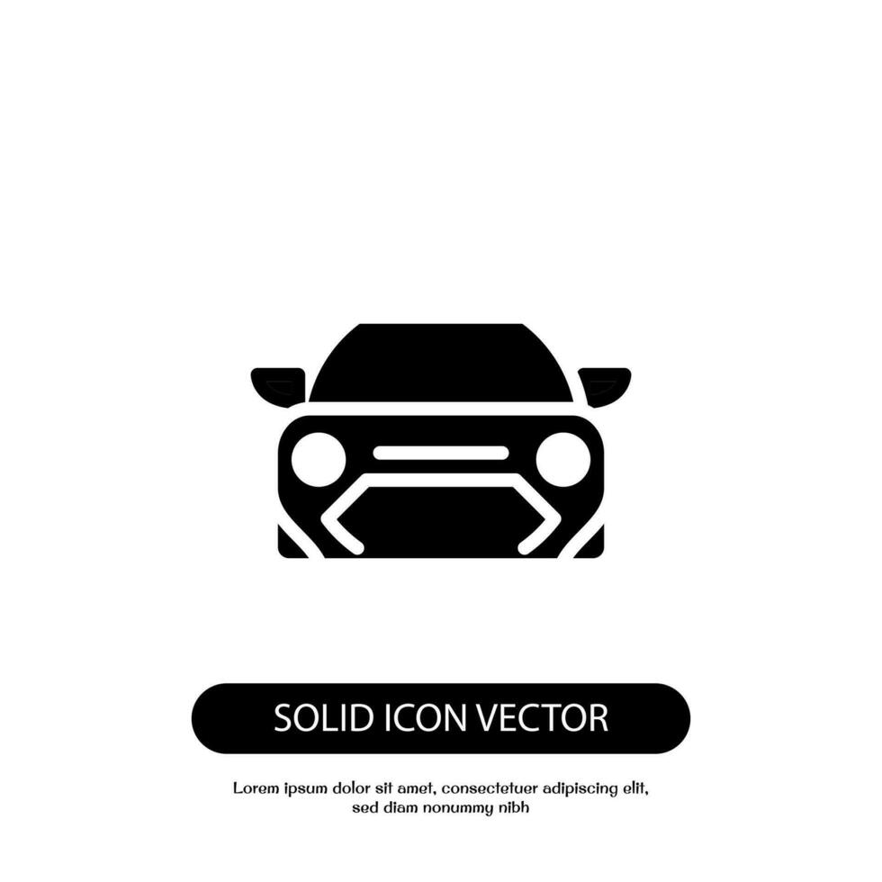 auto icoon solide vector. gemakkelijk auto icoon solide vector. auto solide voorkant symbool. Op maat icoon auto solide vector