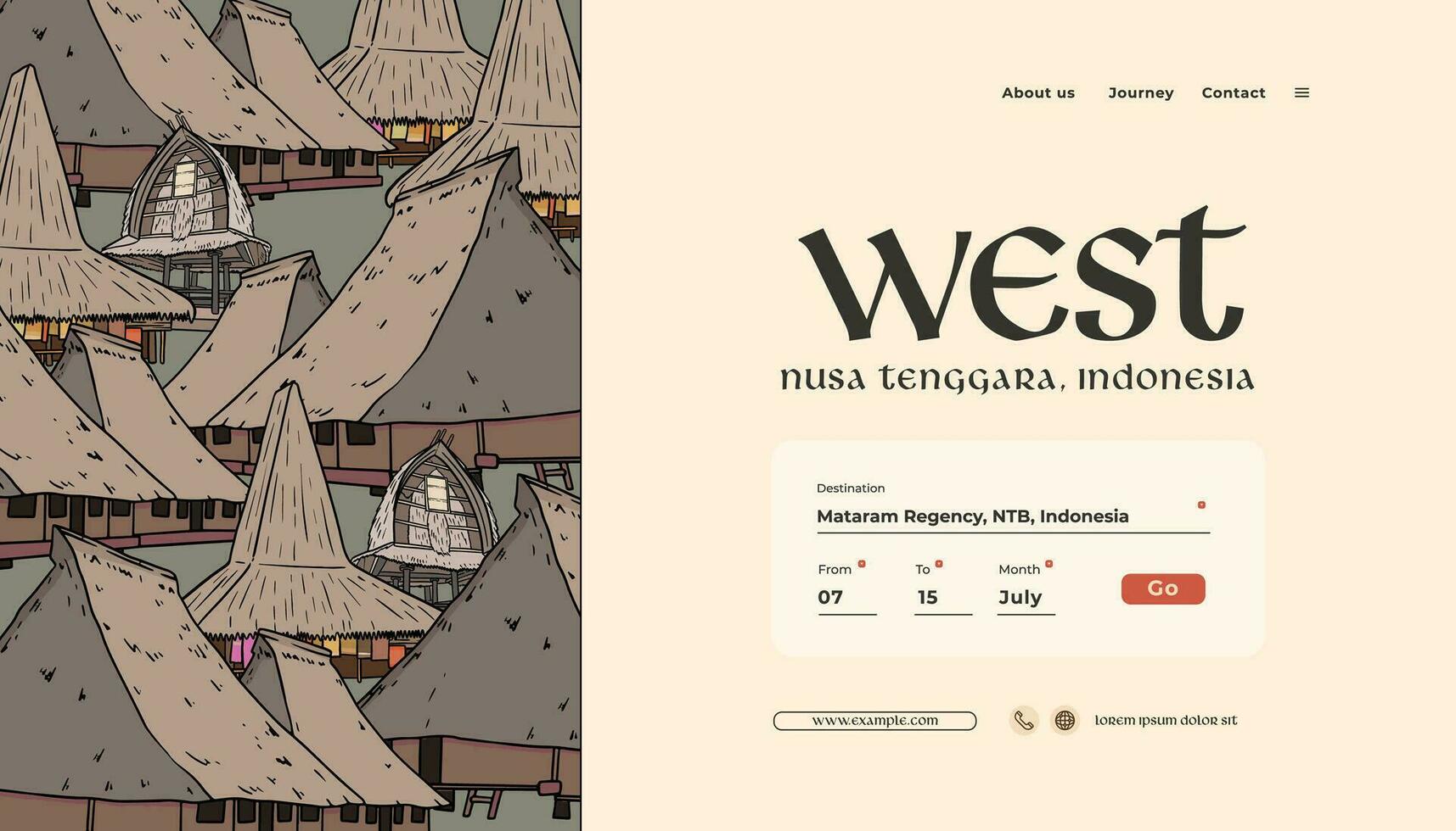 Indonesië nusa tenggara ontwerp lay-out idee voor sociaal media of evenement achtergrond vector