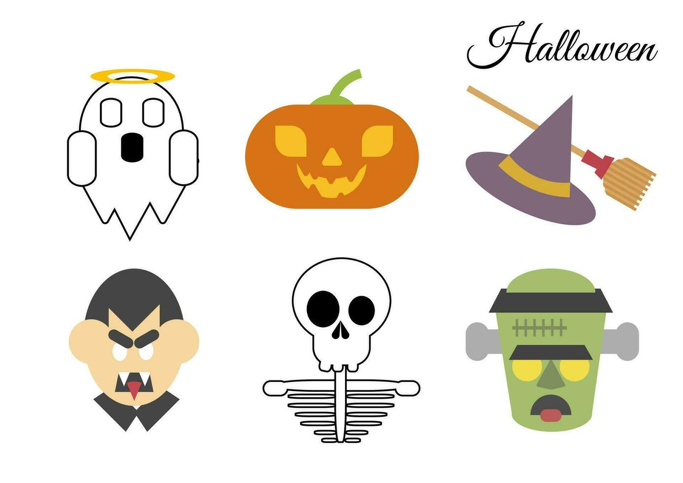 halloween vector stickers reeks