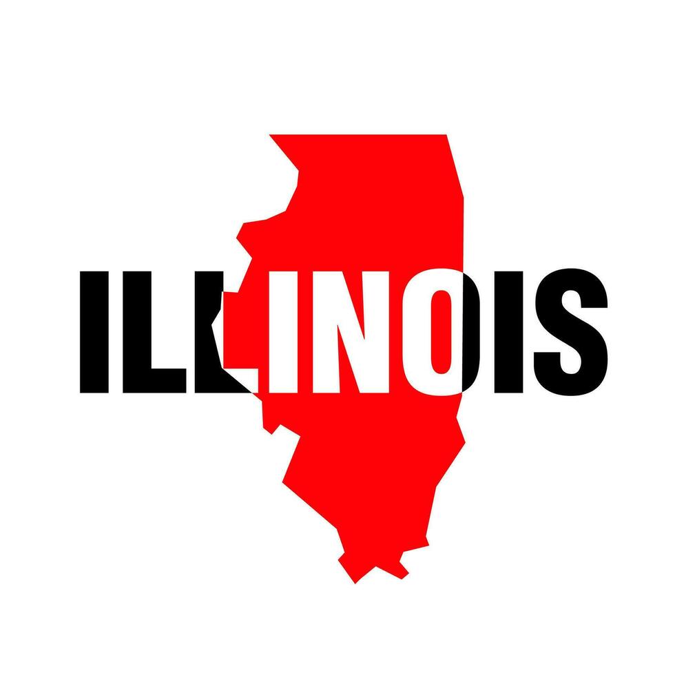 Illinois ons staat kaart typografie vector illustratie