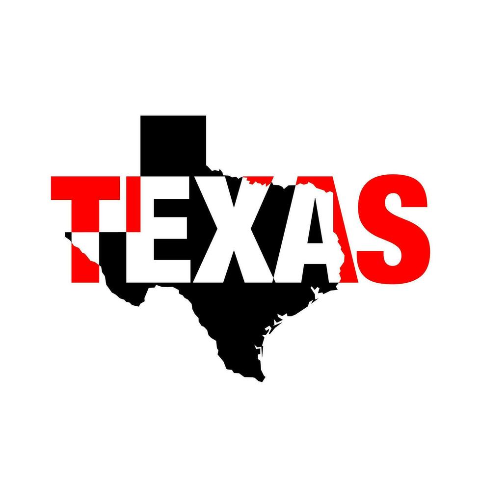 Texas kaart typografie vector icoon.