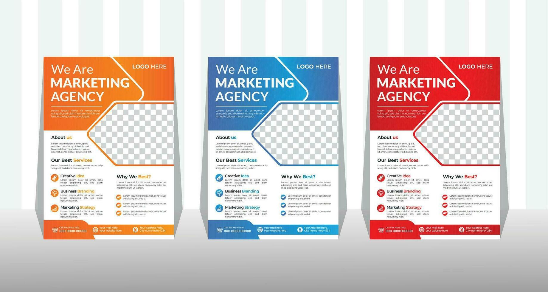 zakelijke bedrijf folder en brochure Hoes ontwerp lay-out achtergrond met drie kleuren schema, vector sjabloon in a4 maat.