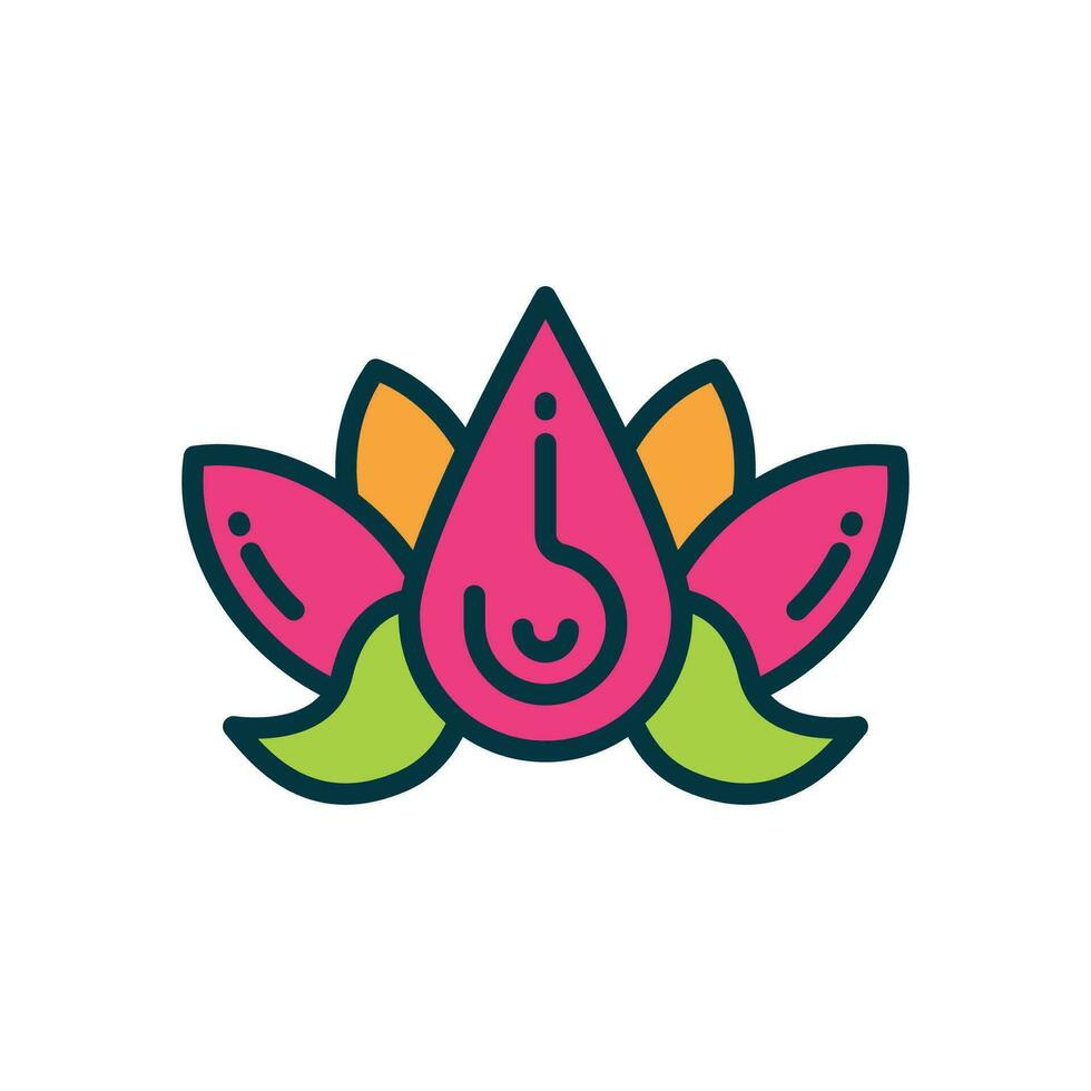 lotus bloem gevulde kleur icoon. vector icoon voor uw website, mobiel, presentatie, en logo ontwerp.