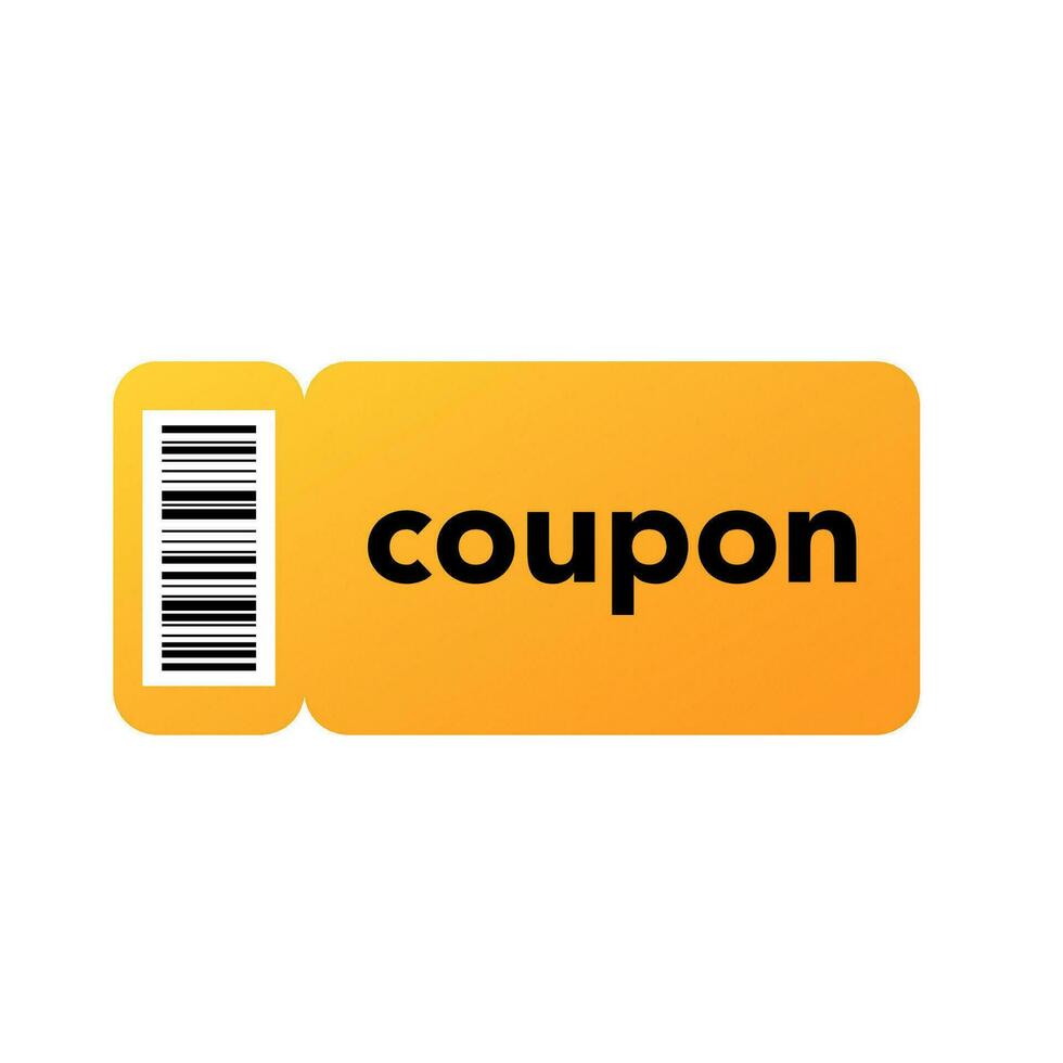 goud coupon met streepjescode. prijs sticker tegoedbon voor bedrijf korting en kleinhandel voor snijdend en afzet vector aanbiedingen
