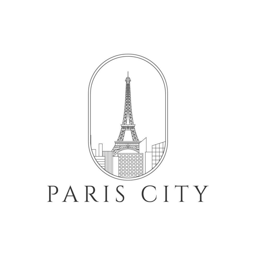 eiffel toren, Parijs Frankrijk mijlpaal met lijn stijl icoon illustratie vector