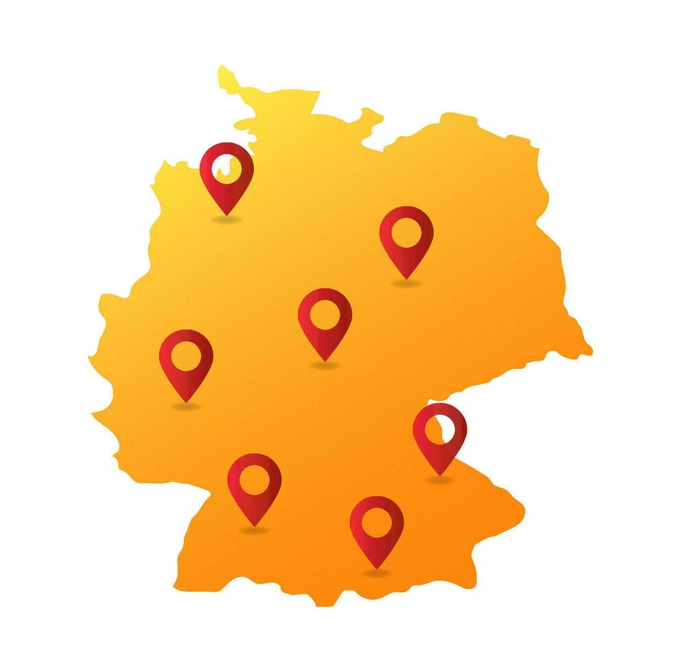 Duitsland kaart pin plaats vector illustratie
