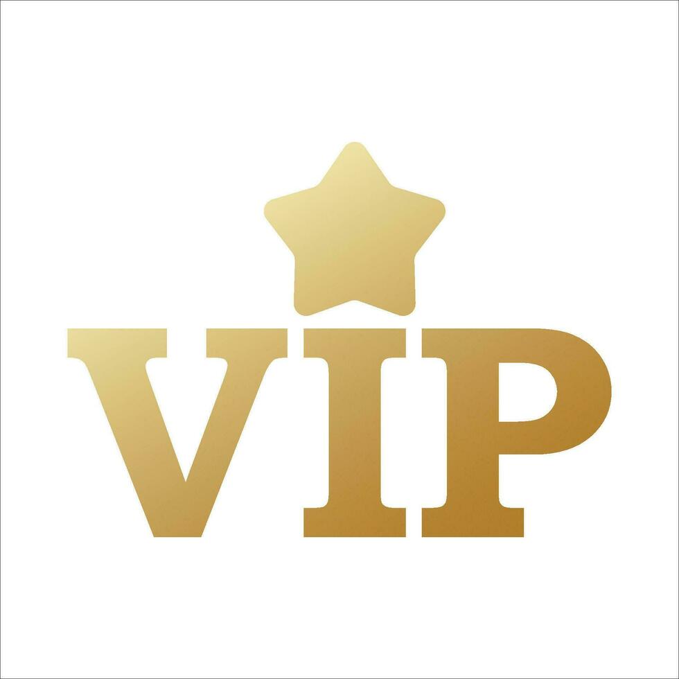 gouden embleem met helling vip kroon. kwaliteit certificaat voor uitnodiging met exclusief embleem en elegant ontwerp voor beroemd en rijk vector bezoekers