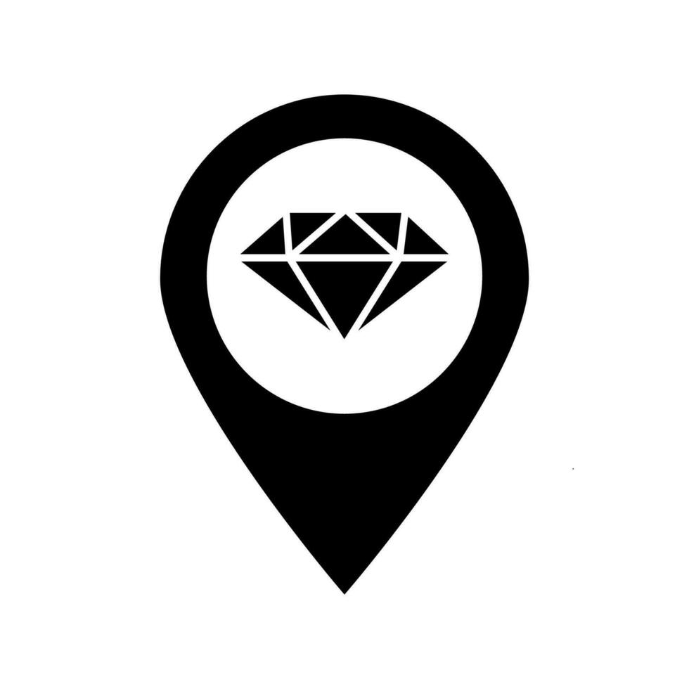 diamant kaart pin sieraden vector kaart wijzer