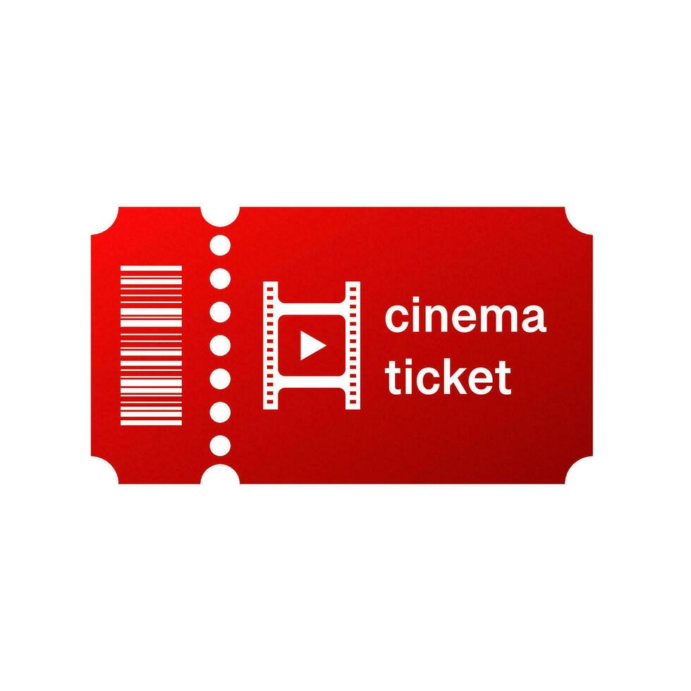 rood bioscoop ticket sticker. coupon voor aan het kijken video Bij korting en kleinhandel voor snijdend en afzet vector aanbiedingen