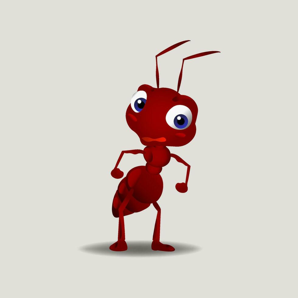 rood mieren zijn sterk en schattig karakters. vector bewerkbare