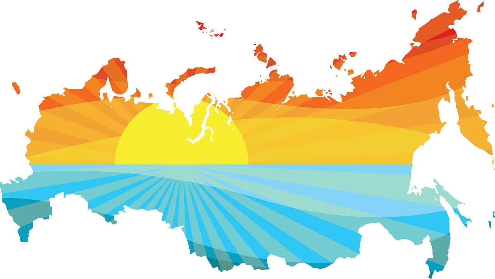 kleurrijk zonsondergang schets van Rusland vector grafisch illustratie icoon