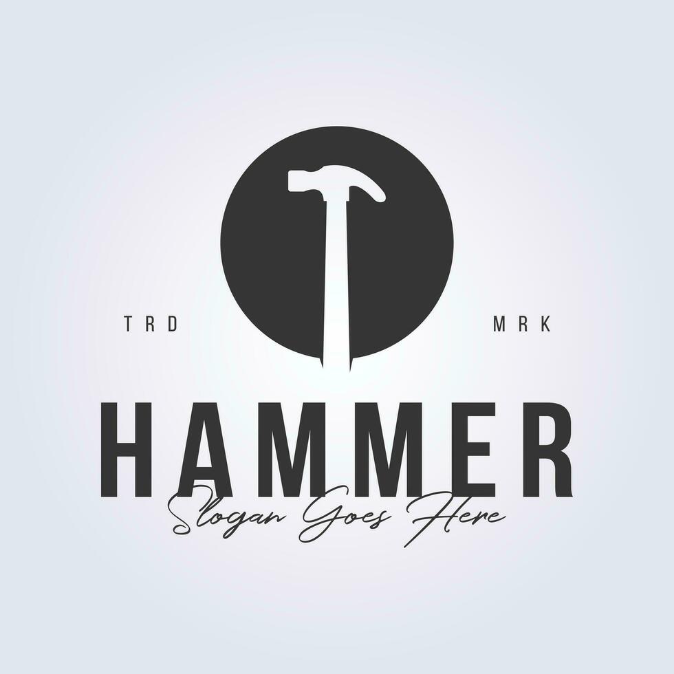 hamer logo, houtwerk gereedschap icoon symbool vector illustratie ontwerp