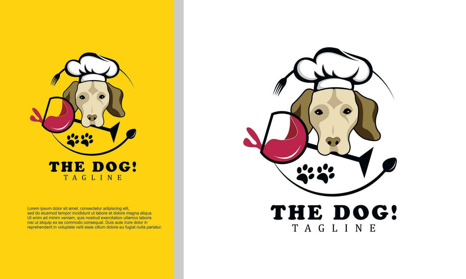 puppy hond met chef hoed in een cirkel logo. vector