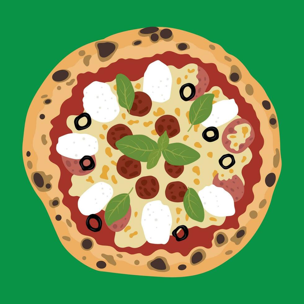 traditioneel pizza vlak illustratie vector