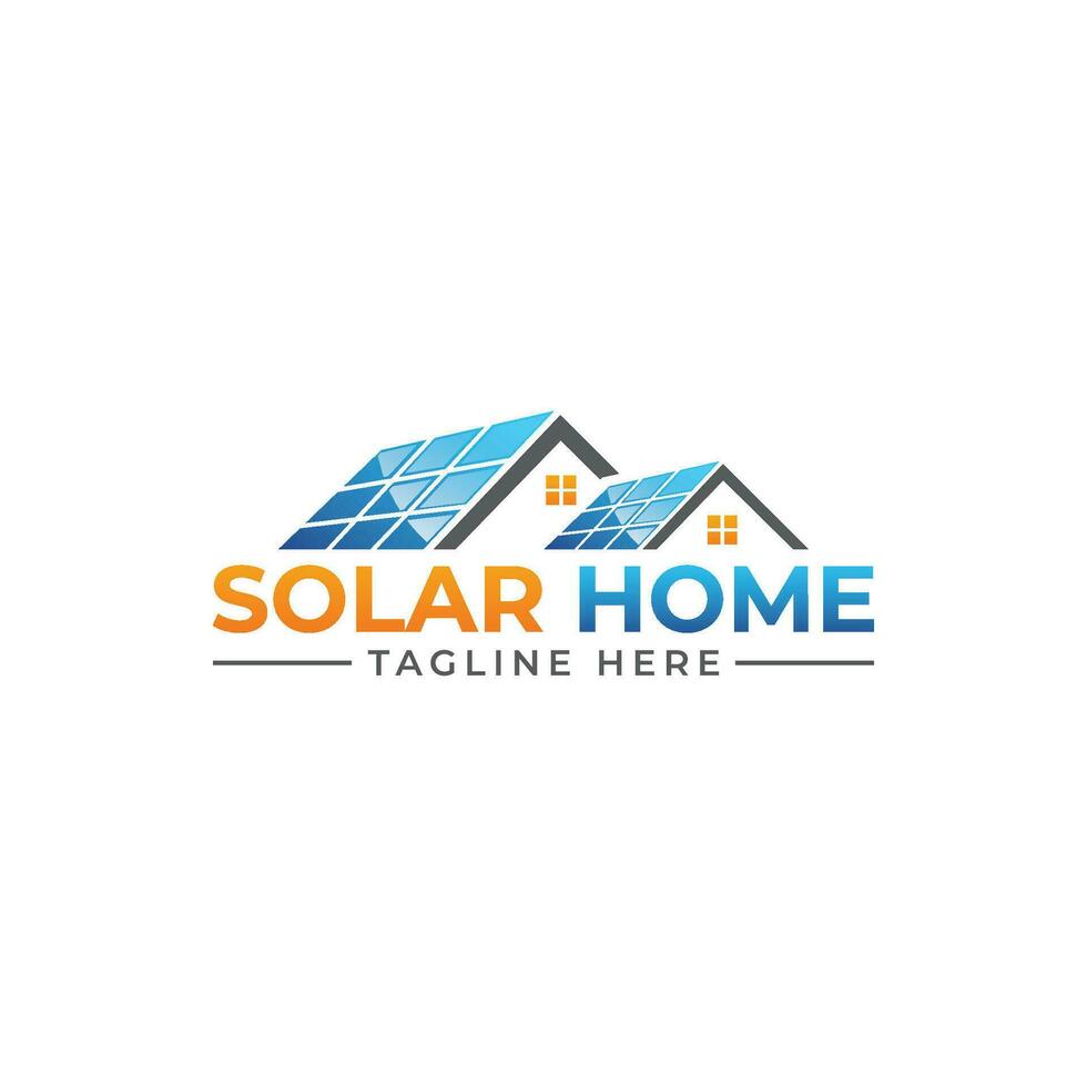 zonne- energie huis logo ontwerp vector sjabloon