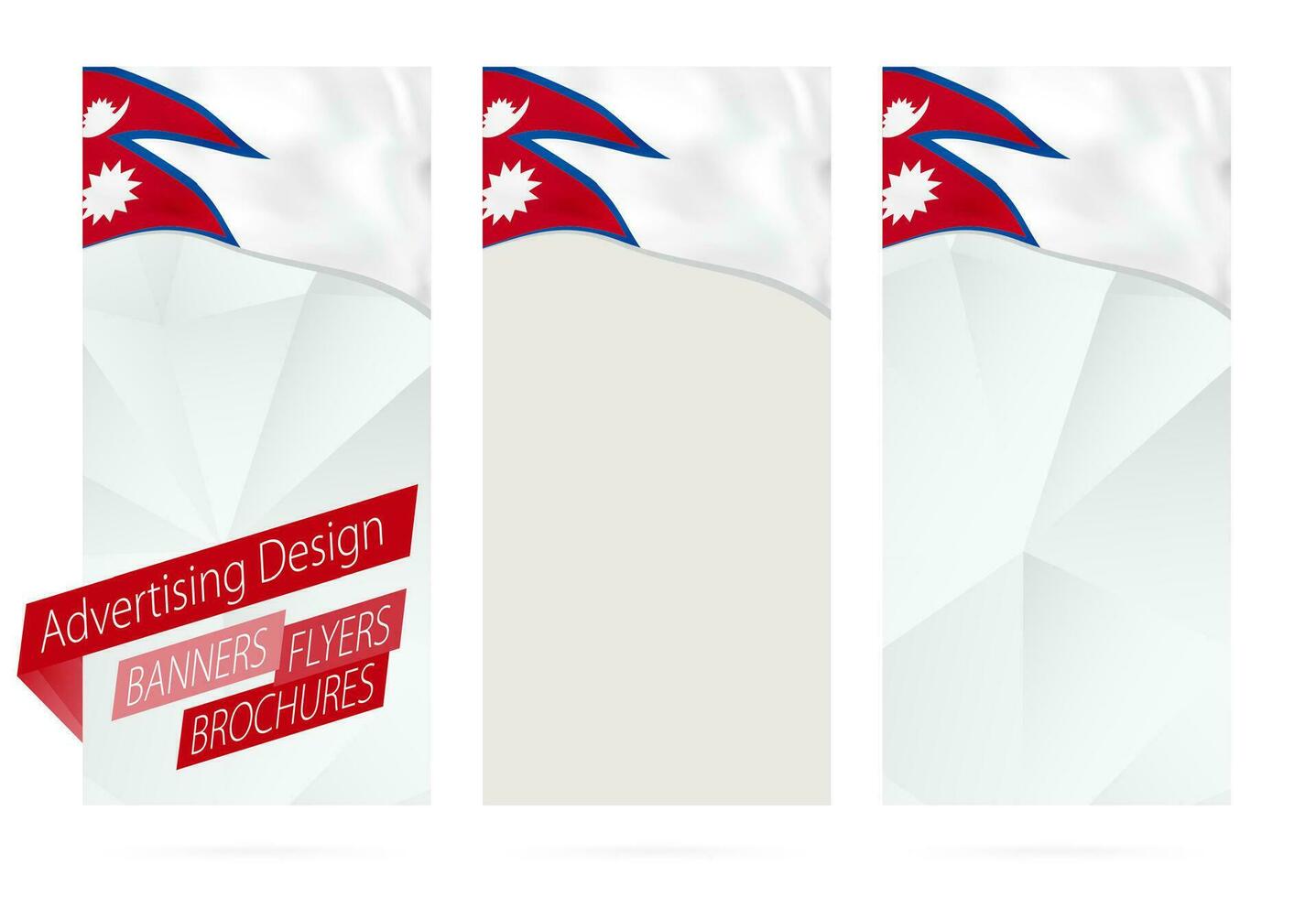 ontwerp van spandoeken, flyers, brochures met vlag van Nepal. vector