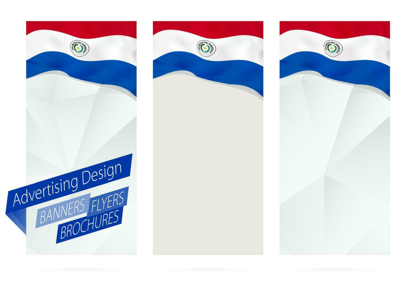 ontwerp van spandoeken, flyers, brochures met vlag van Paraguay. vector