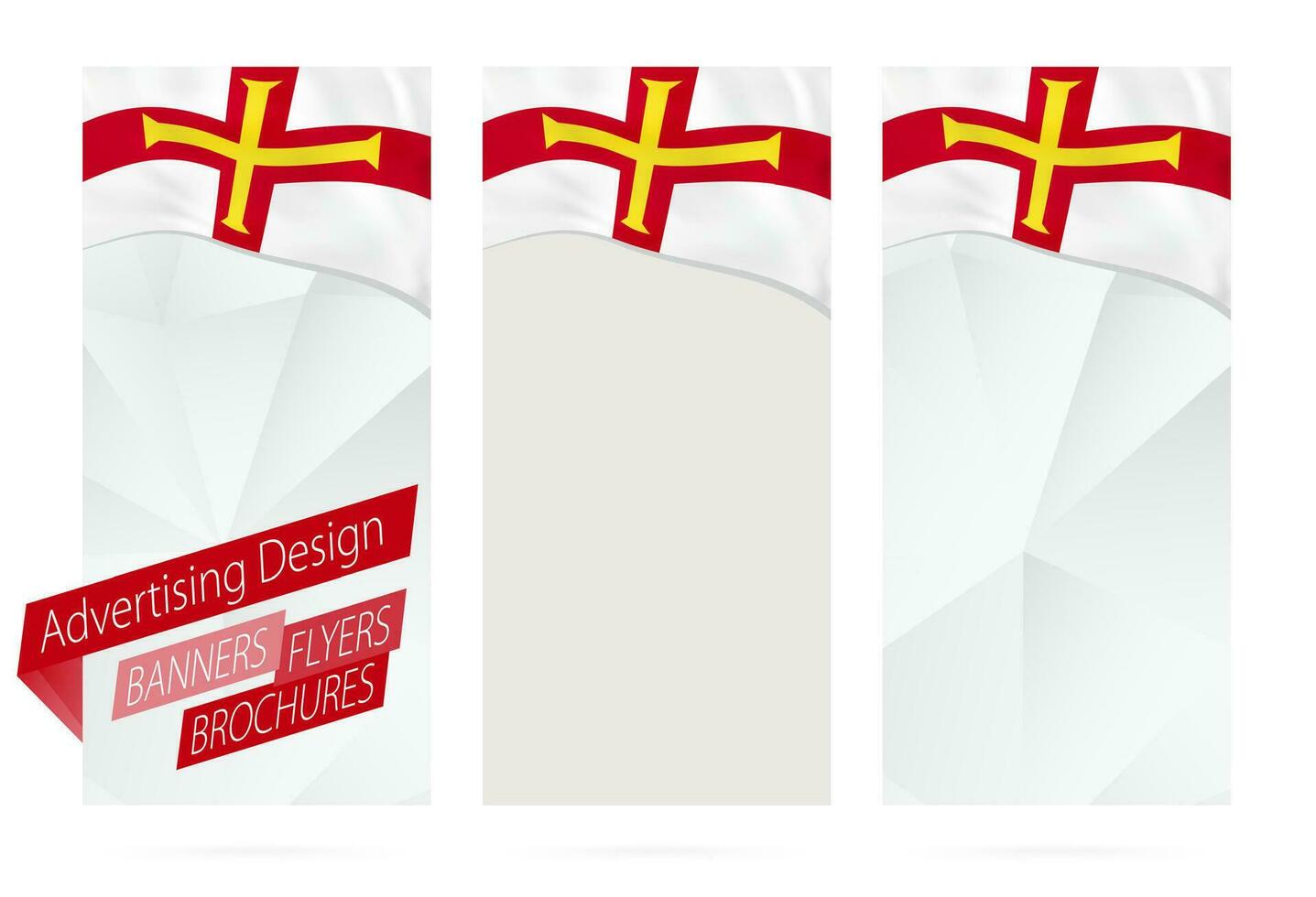 ontwerp van spandoeken, flyers, brochures met vlag van guernsey. vector