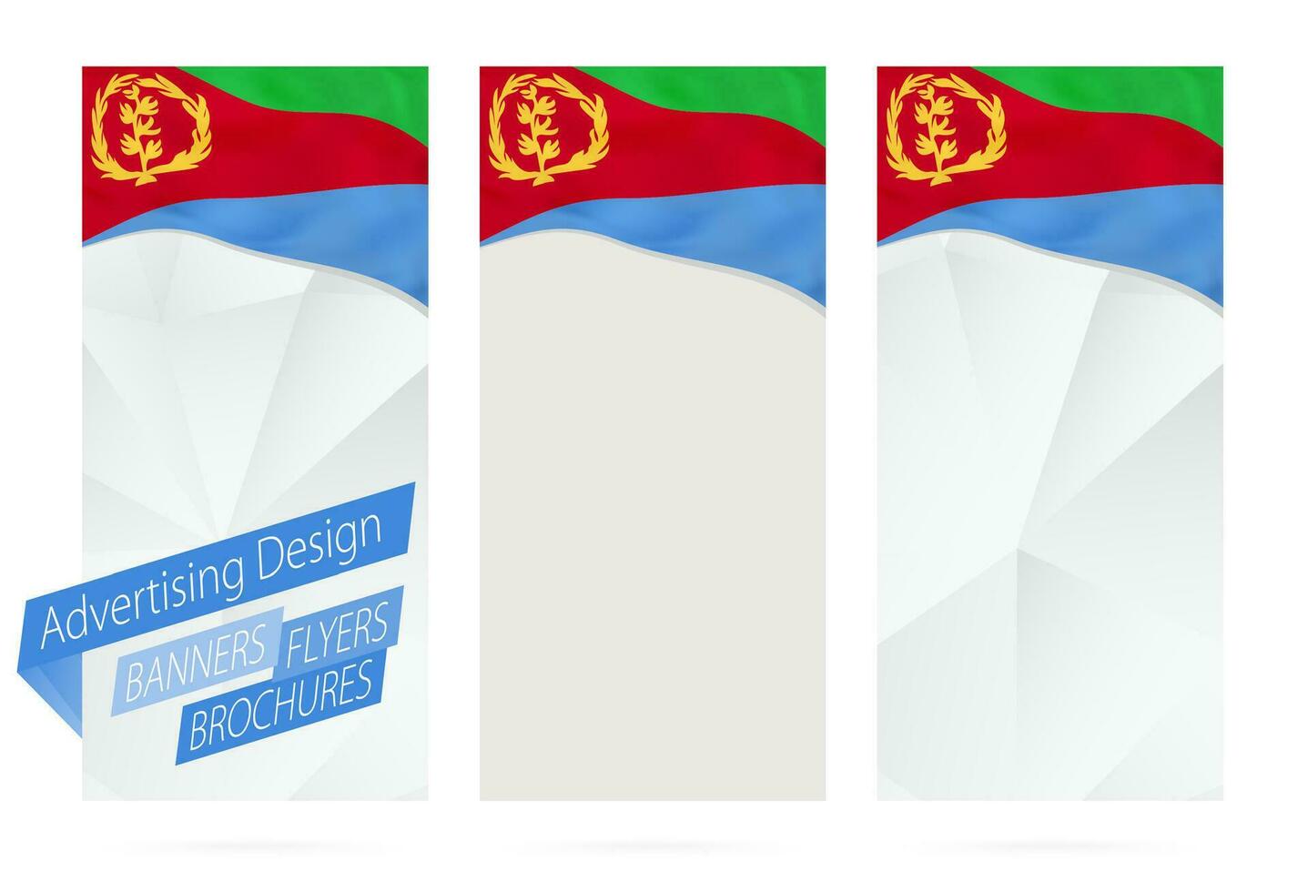 ontwerp van spandoeken, flyers, brochures met vlag van eritrea. vector