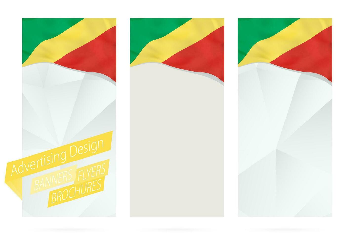 ontwerp van spandoeken, flyers, brochures met vlag van Congo. vector