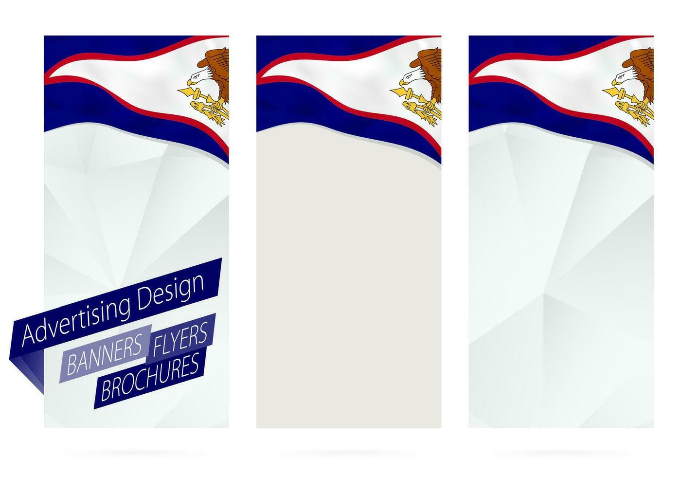 ontwerp van spandoeken, flyers, brochures met vlag van Amerikaans samoa. vector