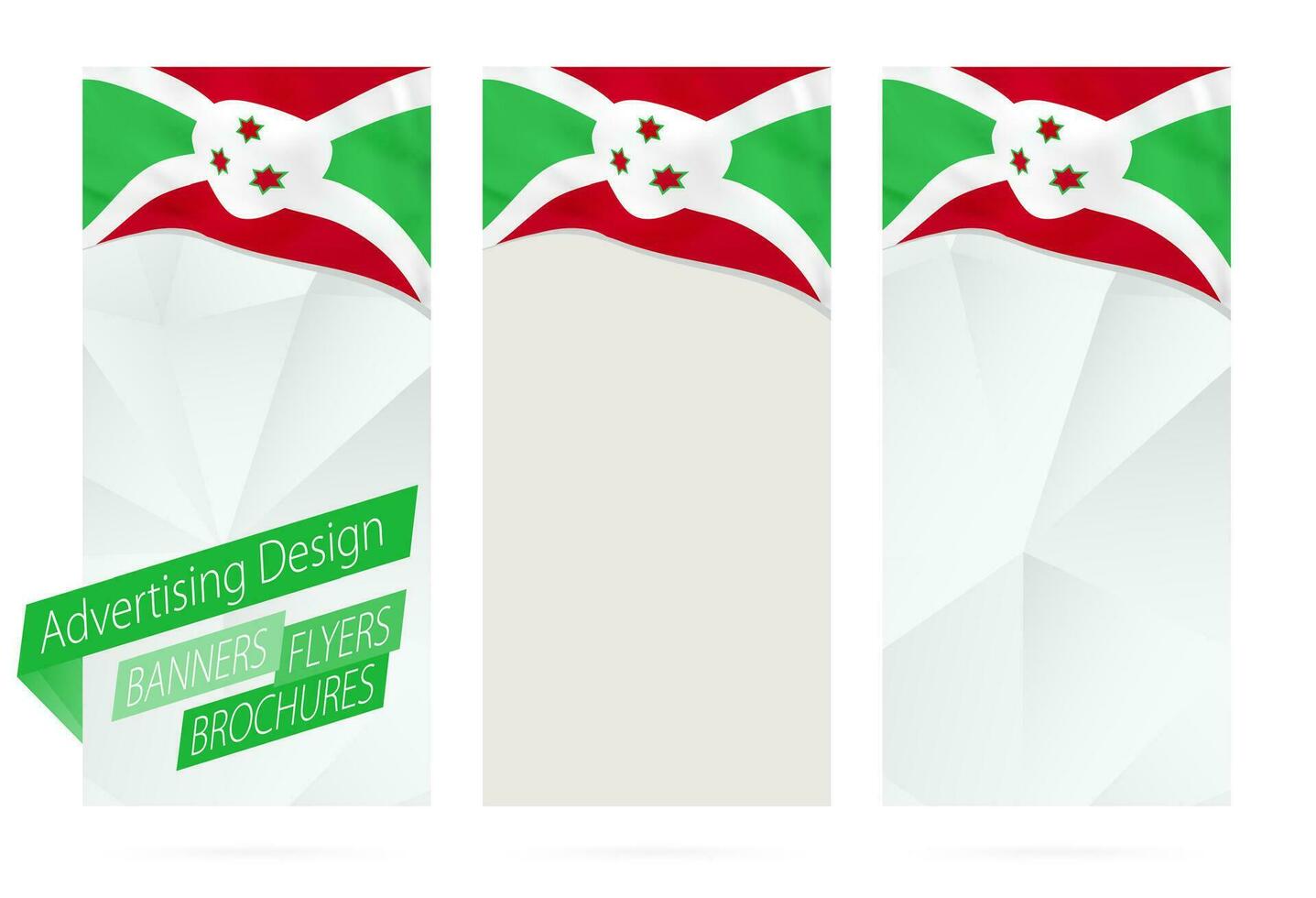 ontwerp van spandoeken, flyers, brochures met vlag van burundi. vector