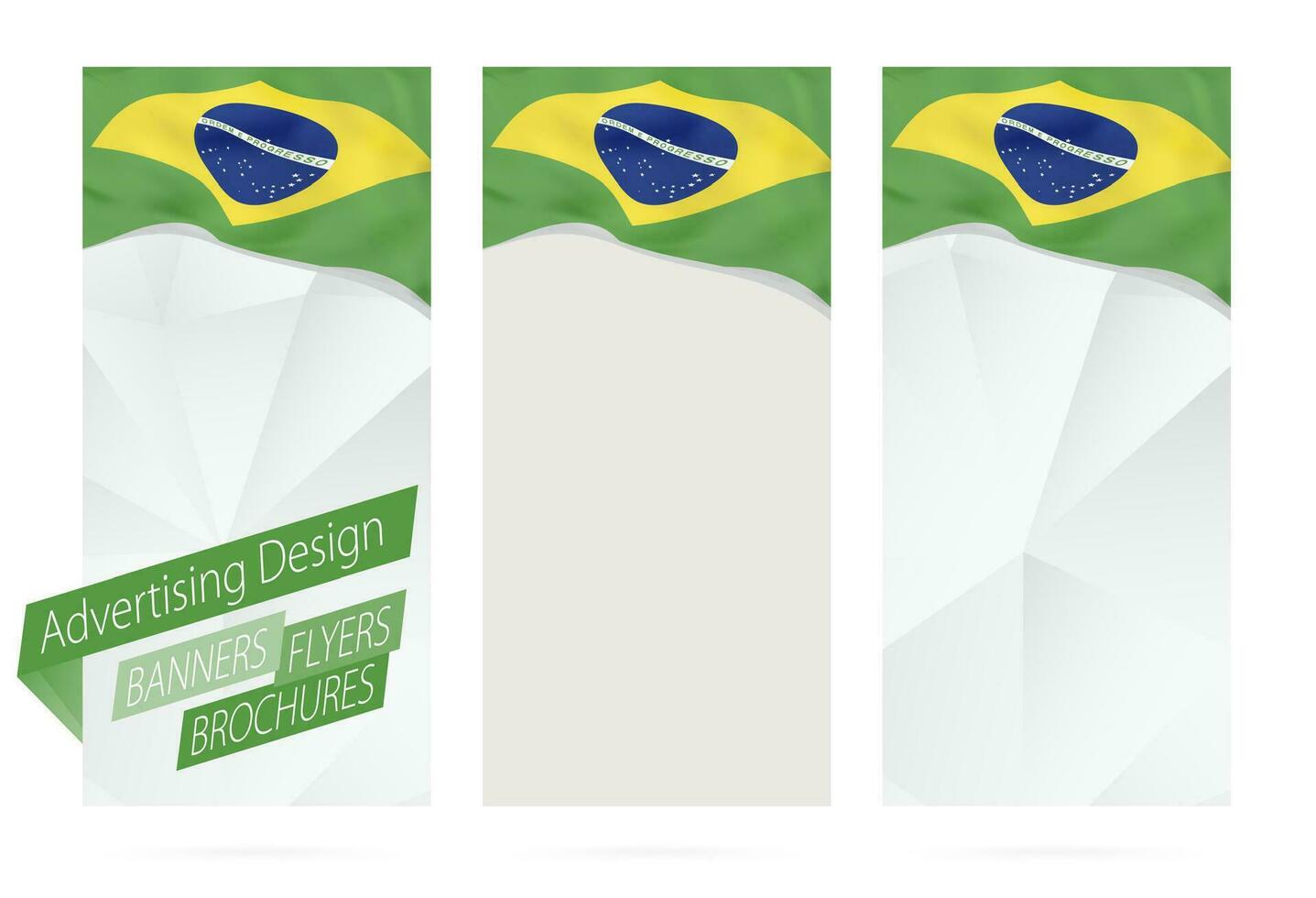 ontwerp van spandoeken, flyers, brochures met vlag van Brazilië. vector