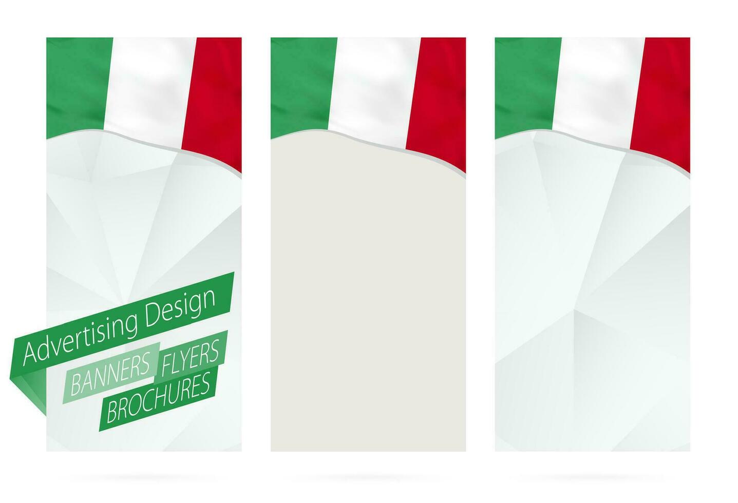ontwerp van spandoeken, flyers, brochures met vlag van Italië. vector