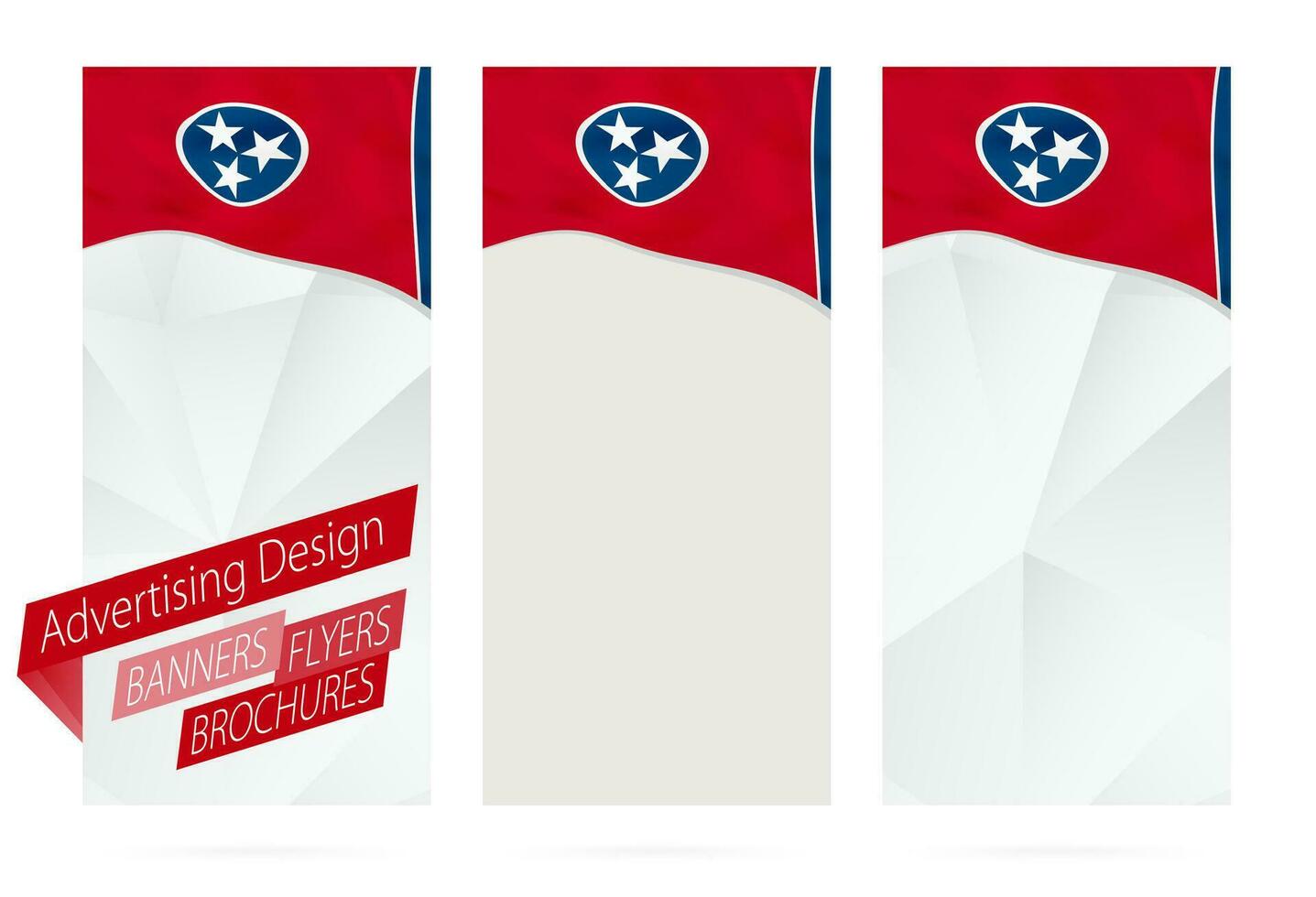 ontwerp van spandoeken, flyers, brochures met Tennessee staat vlag. vector