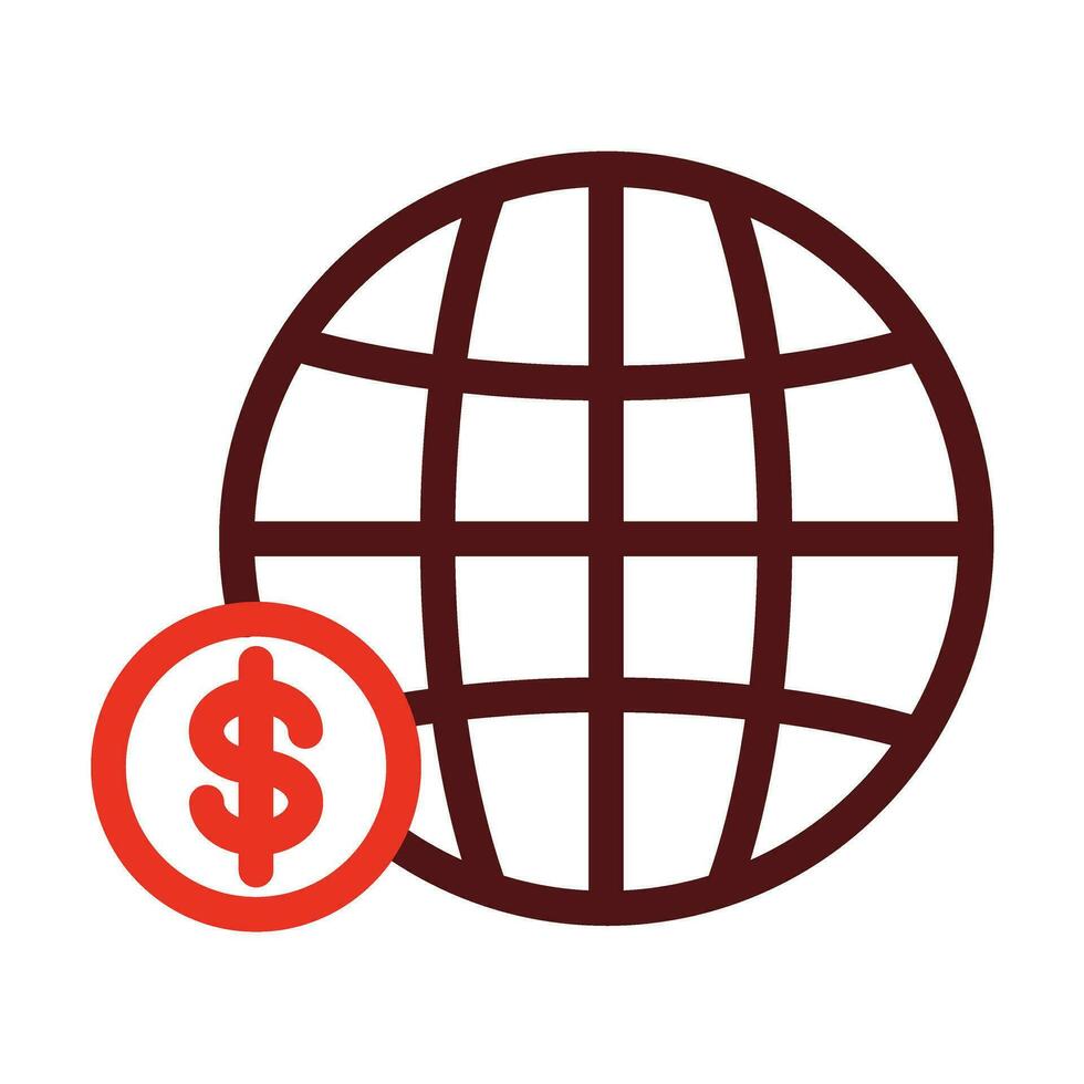wereld financieel vector dik lijn twee kleur pictogrammen voor persoonlijk en reclame gebruiken.