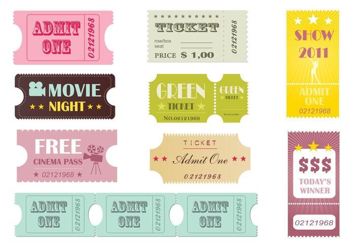 Retro tickets vector pakket