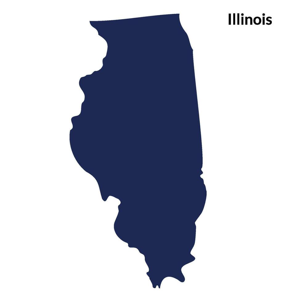 kaart van Illinois. Illinois kaart. Verenigde Staten van Amerika kaart vector