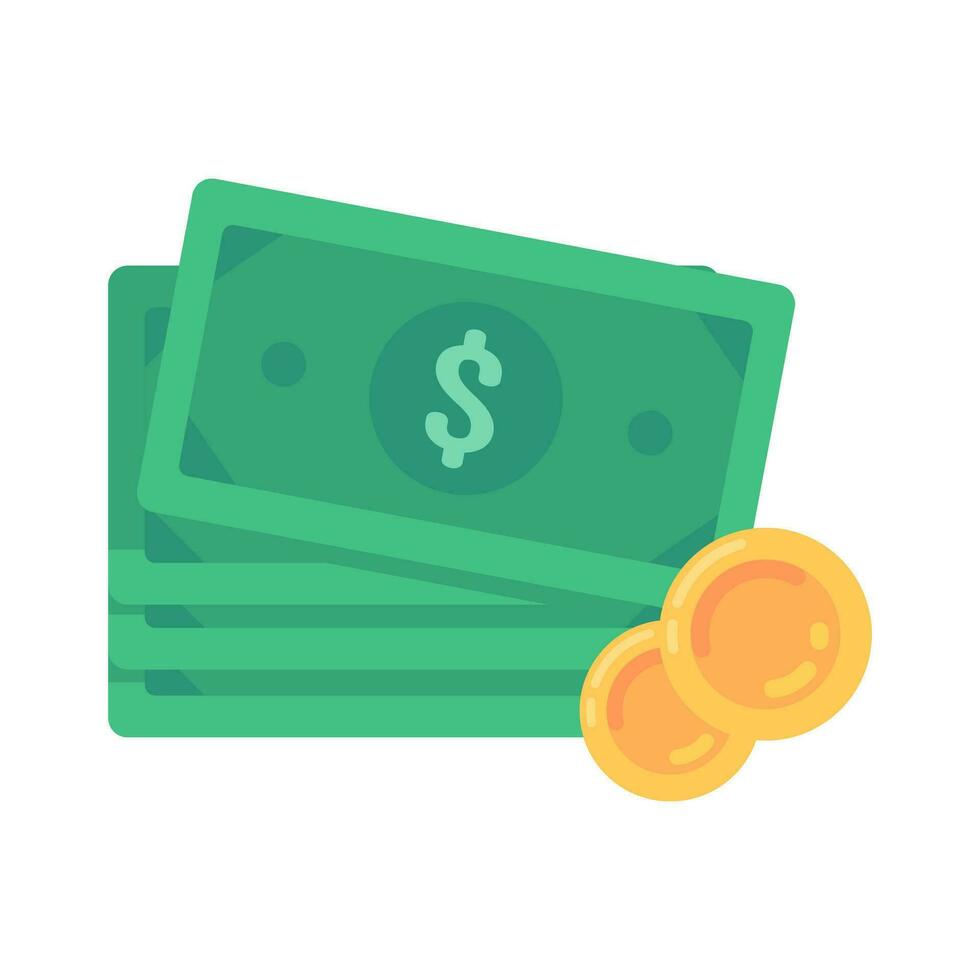 contant geld icoon groen dollar Bill papier geld is gebruikt naar aankoop goederen en Diensten. vector
