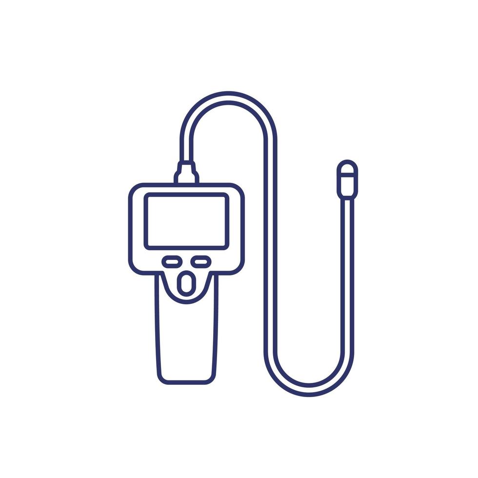 borescope lijn icoon, inspectie camera vector