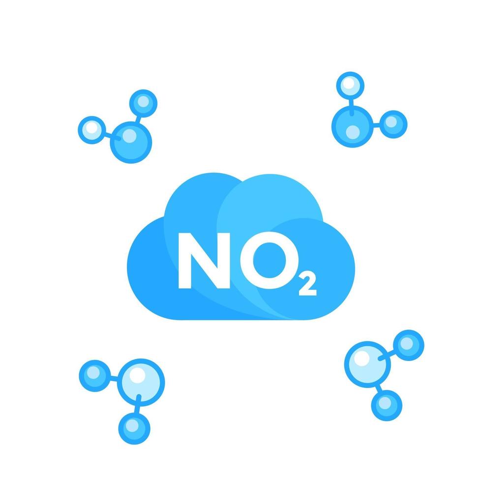 no2, stikstofdioxide molecuul vector