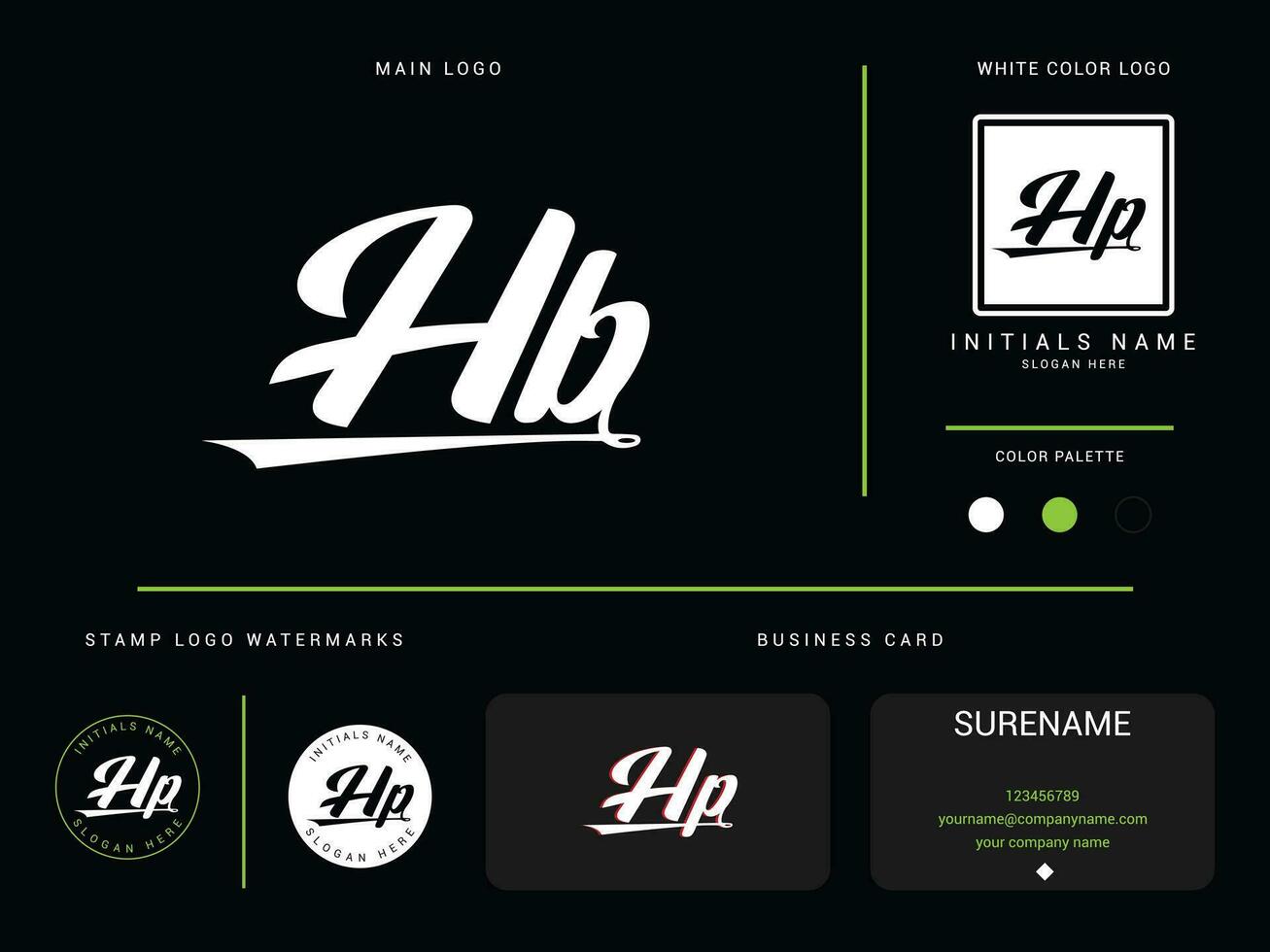 typografie hb kleding logo, eerste hp hb luxe mode kleding logo voor u vector