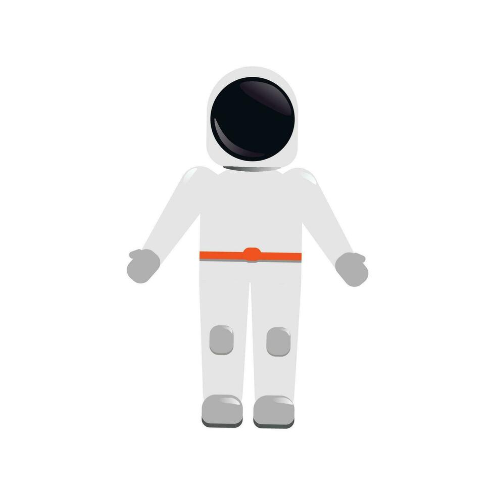 astronauten pak. speciaal ruimtewandeling kostuum gemaakt van wit materiaal met helm naar onderzoeken diepten van vector universum