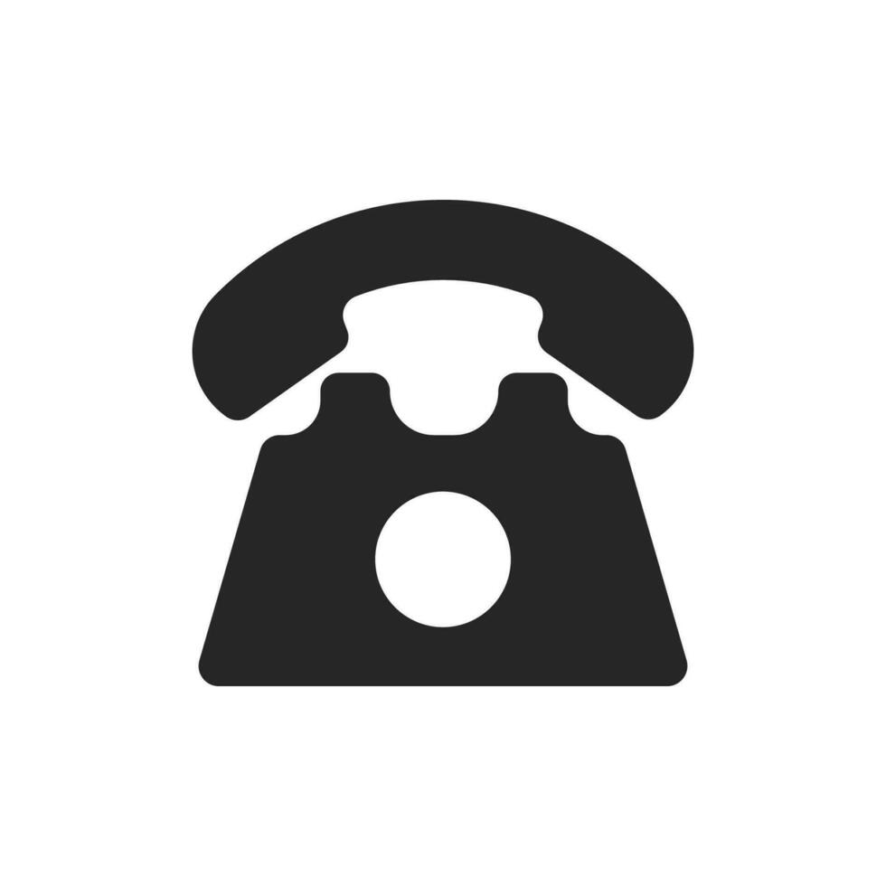 vaste telefoon retro telefoon icoon. wijnoogst apparaat voor verbinding en communicatie met beller met buis ronde schijf vector wijzerplaat