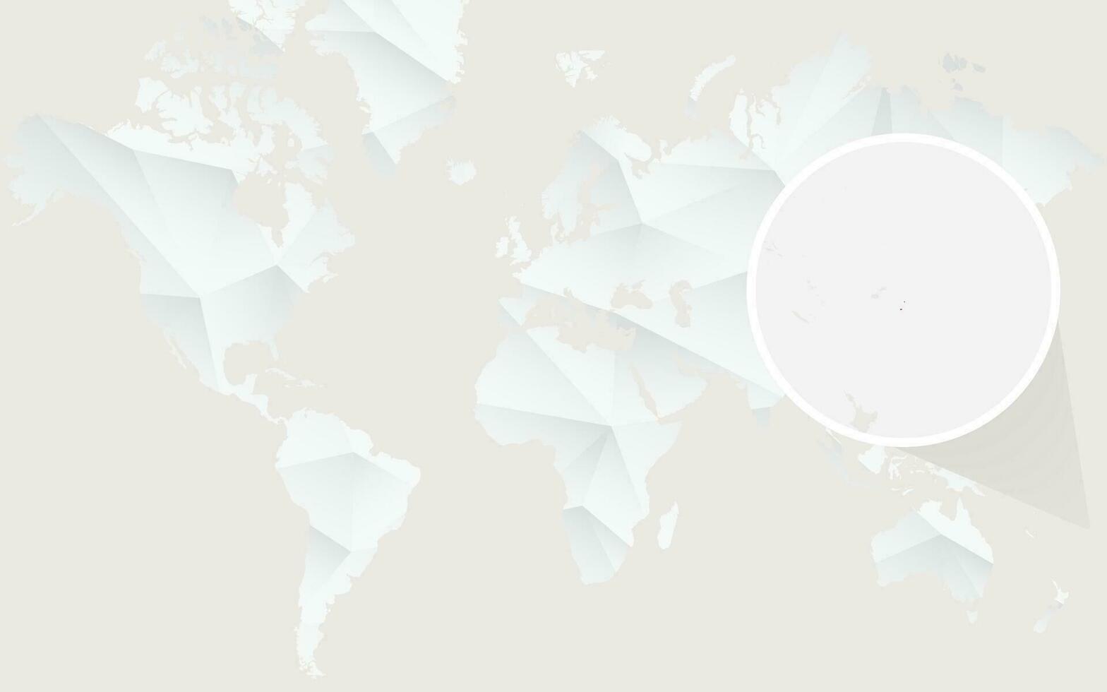 Tonga kaart met vlag in contour Aan wit veelhoekige wereld kaart. vector