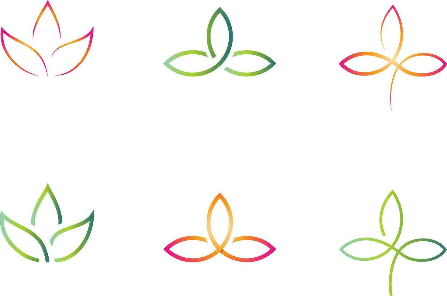 ayurveda yoga spa zuiverheid meditatie kalmte lotus bedrijf logo oranje groen helder kleuren vector