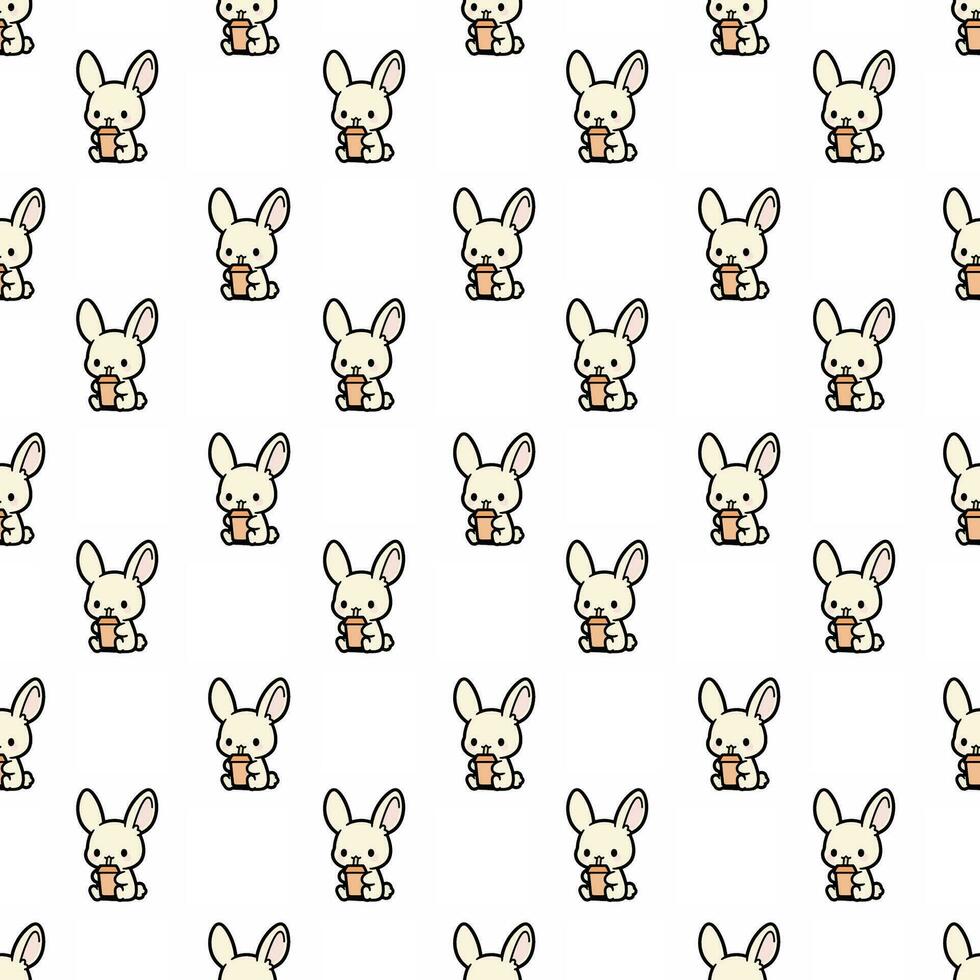 schattig naadloos konijn patroon ontwerp voor decoreren, achtergrond, kleding stof, behang en enz. vector