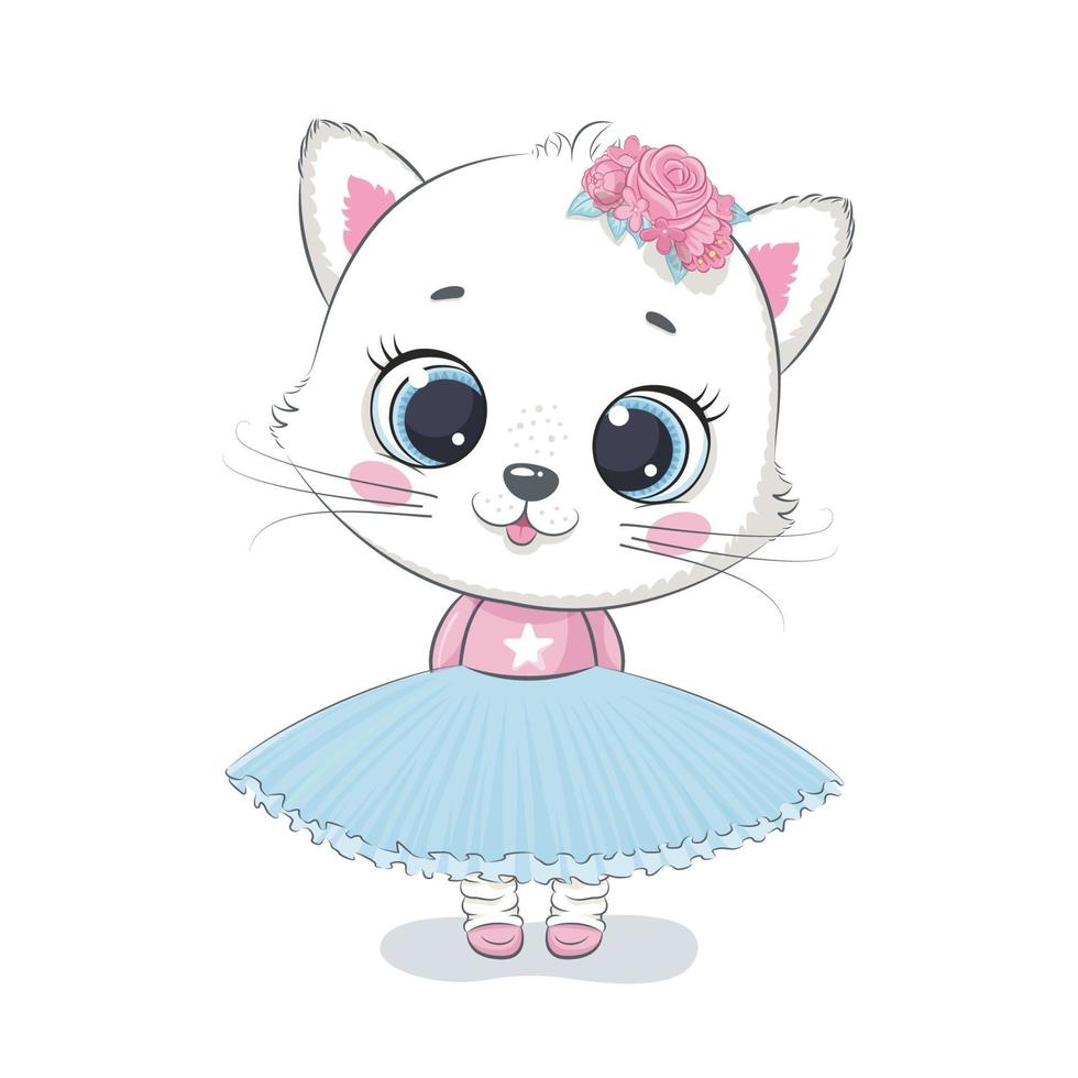 schattige kat illustratie. cartoon vectorillustratie. vector