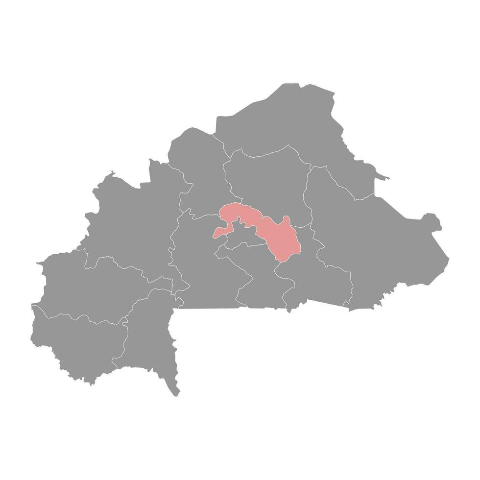 plateau centraal regio kaart, administratief divisie van Burkina faso. vector illustratie.