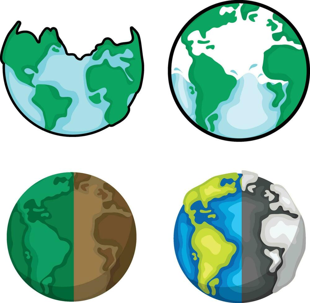 globaal opwarming en klimaat verandering vector illustratie verzameling, aarde illustratie