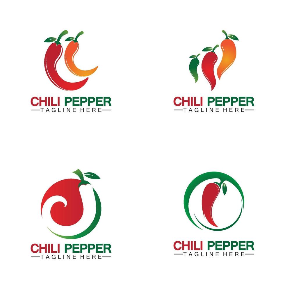 chili peper logo vector pictogram illustratie ontwerpsjabloon